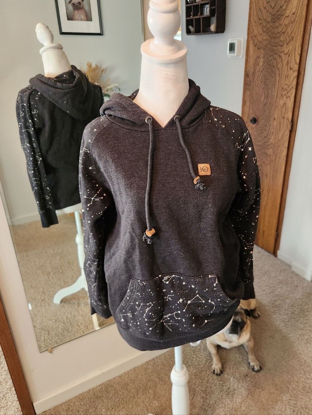 (2 For $50) TenTree Grey Celestial Pattern Hoodie